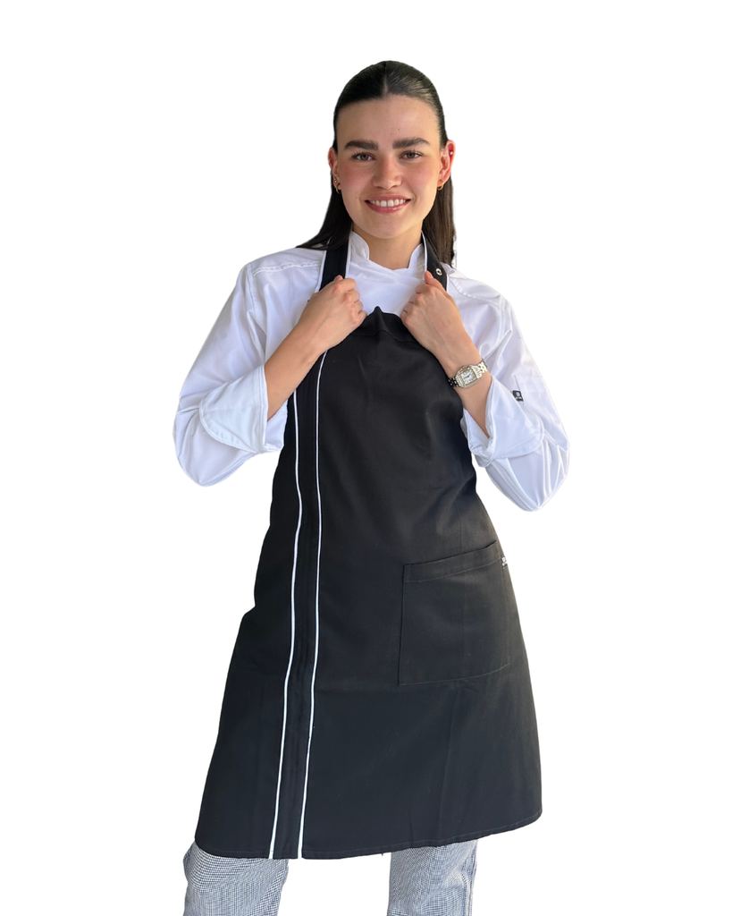 zittro Mandil delantal chef franja Negro. R92302-001 UNI