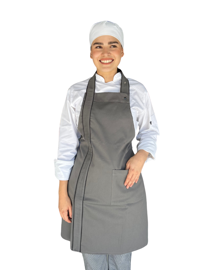 zittro Mandil delantal chef franja Gris Oxford. R920302-000 UNI