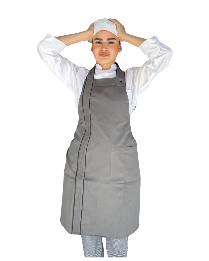 zittro Mandil delantal chef franja Gris Oxford. R920302-000 UNI