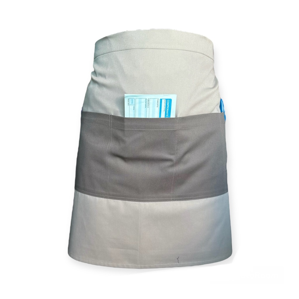 zittro Medio mandil delantal color Block Gris Perla/Oxford R92305-000